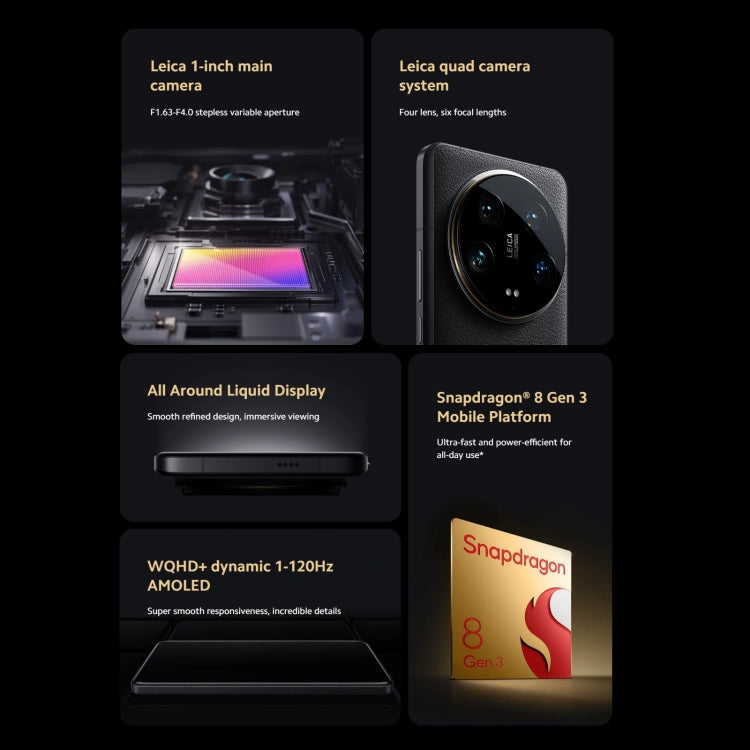 Xiaomi 14 Ultra, 6.73 inch Xiaomi HyperOS Snapdragon 8 Gen 3 Octa Core 4nm up to 3.3GHz, NFC, Network: 5G Xiaomi 14 Ultra, 6.73 inch Xiaomi HyperOS Snapdragon 8 Gen 3 Octa Core 4nm up to 3.3GHz, NFC, Network: 5G